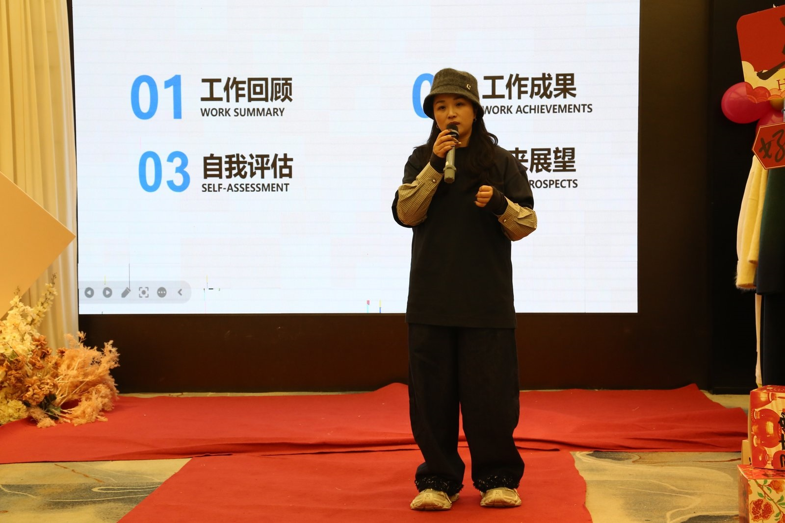 Team member presenting the annual report